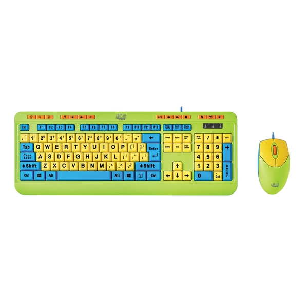  104-Key Antimicrobial Wired Kids Keyboard and Mouse Combo for Windows