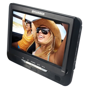  9-In. Portable Dual-Screen Standard DVD and Media Player with 2 Pairs of Earphones and Remote